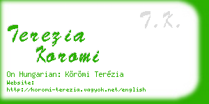 terezia koromi business card